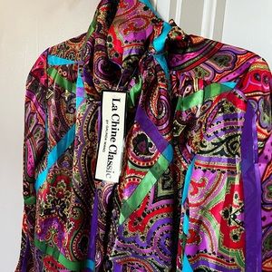 Vibrant Purple NWT La Chine Classic Circa 1990’s Blouse